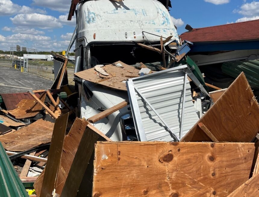 462125554_988899829943828_2442308823338811143_n.jpg Man in stolen big rig leads police on chase, crashes into storage facility, Texas sheriff says