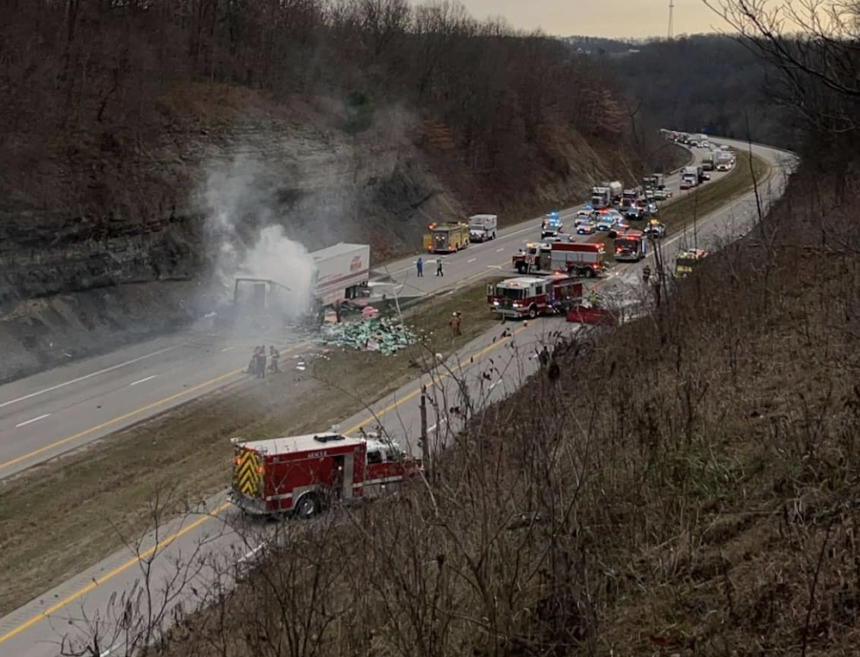 Semi crosses median and strikes second semi truck head-on, killing two in Ohio