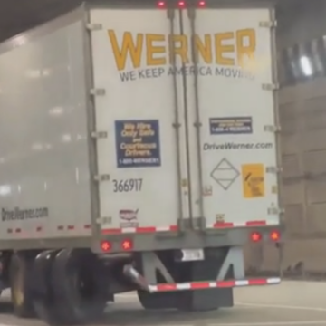 Wildly improbable video shows lost truck wheels bounce all over the road before returning to the exact spot they came from