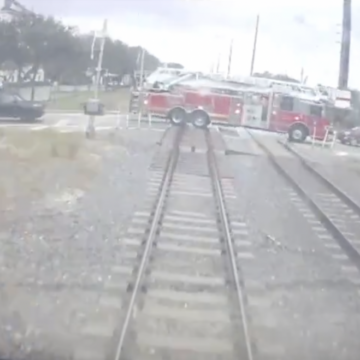 Video shows train colliding with fire truck in Florida, injuring 15