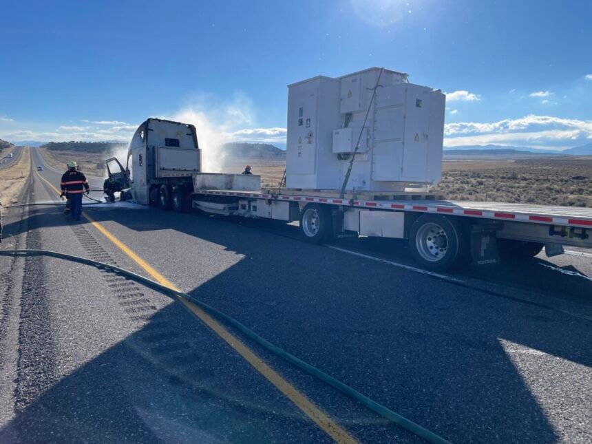 Police pursuit of semi truck on I-15 in Utah ends in driver’s arrest, vehicle fire