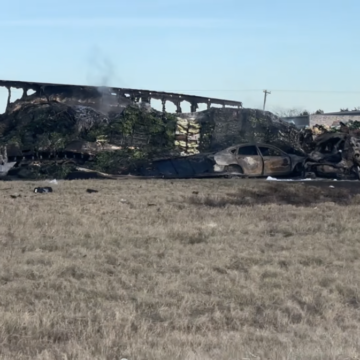 One dead in fiery nine vehicle crash on Texas interstate after big rig driver failed to slow for traffic, DPS says