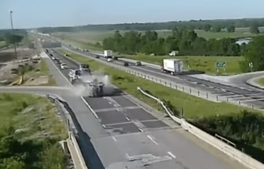 Watch as tanker driver tries flooring it on a curve