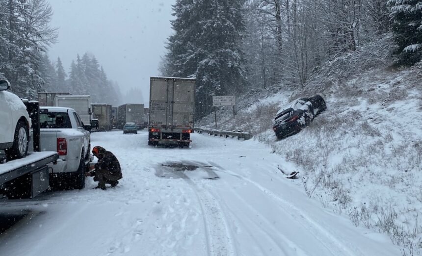 String of CMVs involved in 22 car pile up amid snowy conditions