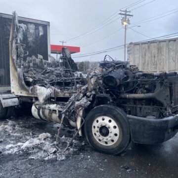 Trucker moves burning big rig away from diesel pumps at Connecticut truck stop