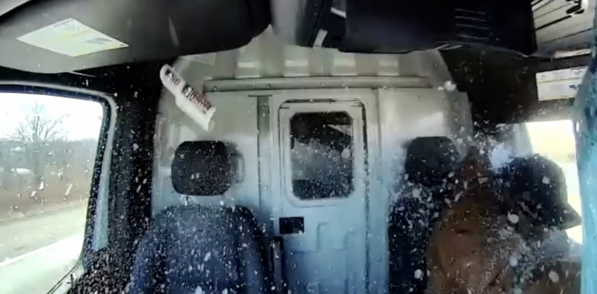 Dash cam shows chunk of ice from big rig annihilating driver’s windshield