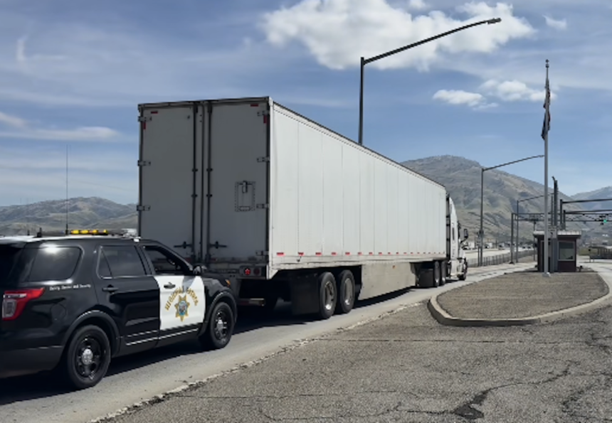 Watch CHP lend a helping bumper to semi broke down in scale lanes