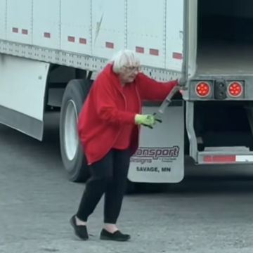 Old lady trucker is still driving years after over 6 million safe miles and half a century OTR